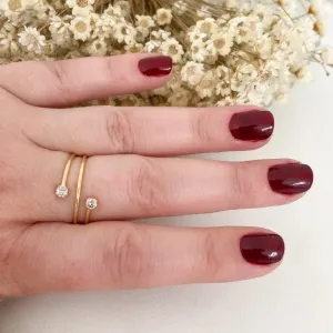 Anel 3 Circulos com 2 Zirconias