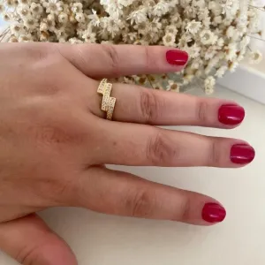 Anel Escada Cravejada