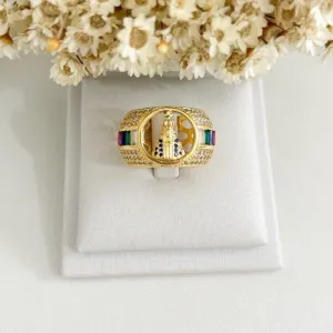 Anel Nossa Senhora Cravejado