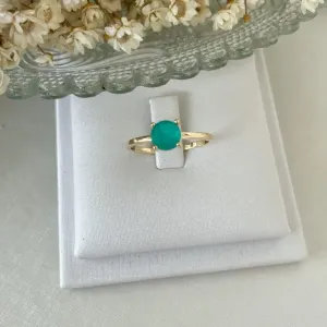 Anel Oval Fusion Verde Jade