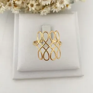 Anel Tres Corações na Vertical