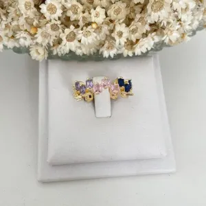 Anel Zirconias Quadrada Colors