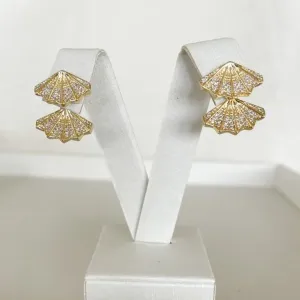 Brinco Ajustavel Leque Cravejado