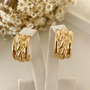 Brinco Argola Aberta Fio e Corda Grossa