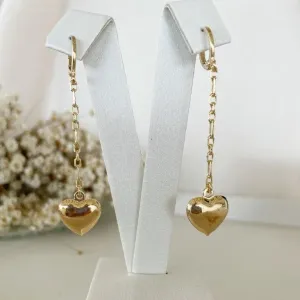 Brinco Argola Corrente e Coração