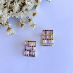 Brinco Argola Quadrada Tons Lavanda