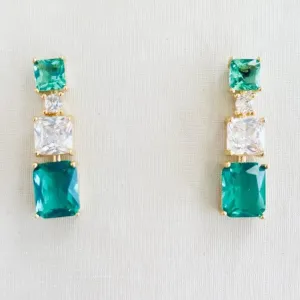 Brinco Cristais Quadrados