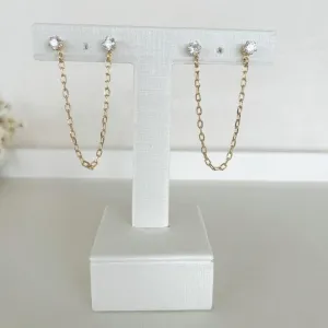 Brinco Duplo com Corrente Cartier