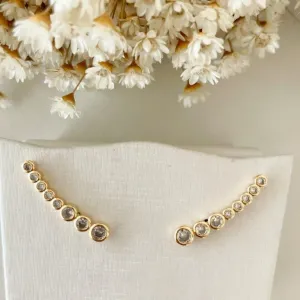 Brinco Ear Cuff Pontos Cristais