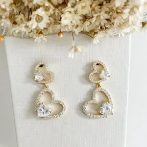 Brinco 4 Corações Luxo