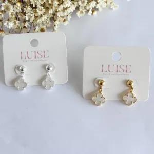 Brinco Pendente Trevo Branco