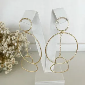 Brinco Redondo Pendente Coração