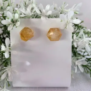 Brinco Sextavado Pedra Natural