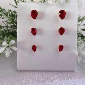 Brinco Trio Gota Zircônia