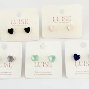 Brinco Zirconia Coração Médio