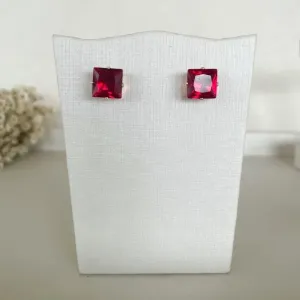 Brinco Zirconia Quadrada Média