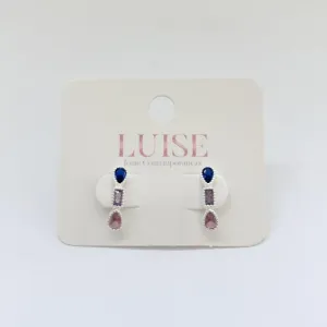 Brinco Zirconias Gotas e Quadradas