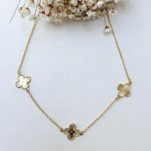 Colar Chocker Trevo Chapa