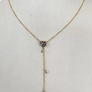 Colar Pingente Fios de Zirconia