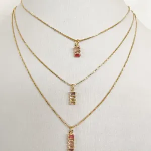 Colar Triplo Pingente Riviera Colors