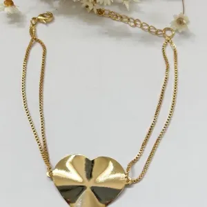 Pulseira Coração Martelado