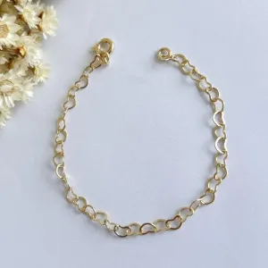 Pulseira Corrente Corações 3mm