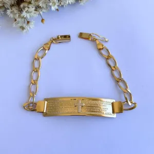 Pulseira Masculina Placa Oração Pai Nosso