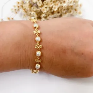 Pulseira Perolas e Laços