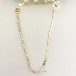 Pulseira Riviera Cristal e Fita