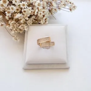 Anel Encontro Cravejado Cristal