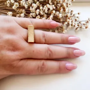 Anel Luxo Cravejado Alto