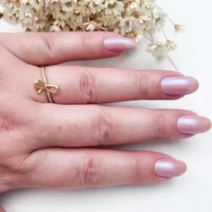 Anel Filete Zirconias e Laço