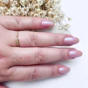 Anel 3x2 Pontos de Zirconias