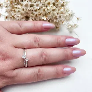 Anel Solitario Duplo