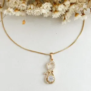 Colar Gato Cravejado