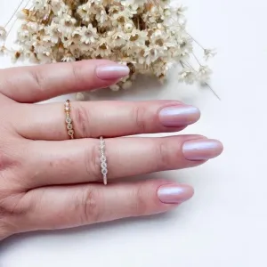 Anel 3x2 Pontos de Zirconias