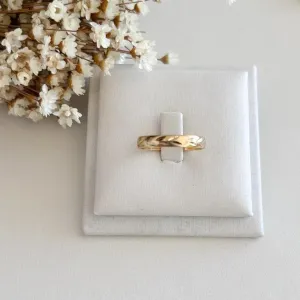 Anel Aliança Fina com Ramos