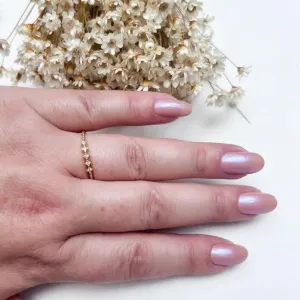 Anel Aro Bolinhas com 5 Zirconias