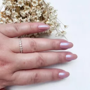 Anel Aro Bolinhas com 5 Zirconias