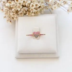 Anel Coração Cravejado Colors