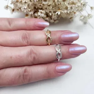 Anel Infantil / Falange Infinito Cravejado