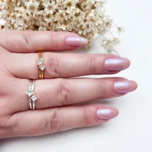 Anel Solitario Duplo