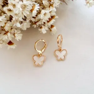 Brinco Argola Borboleta Branca