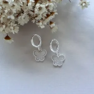 Brinco Argola Borboleta Branca