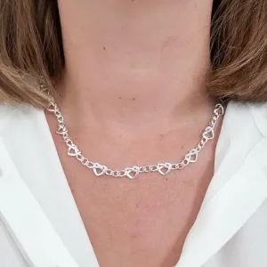 Colar Coração Trançado 50cm