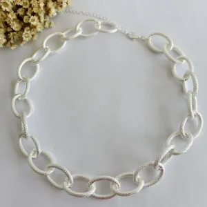 Colar Elos Ovais Diamantados