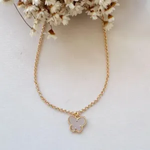 Colar Infantil Borboleta Branca