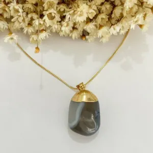 Colar Pingente Pedra Rolada