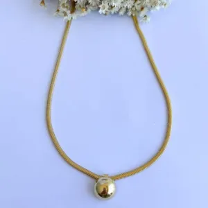 Colar Malha Roliça e 1/2 Esfera