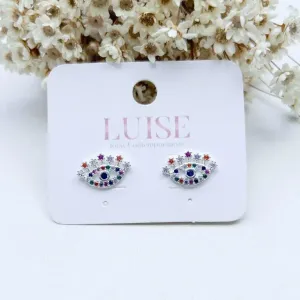 Brinco Olho Grego Cravejado Colors